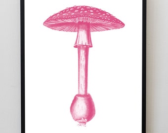Amanita Mushroom Poster (Red)