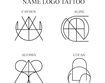 Custom Name Logo: Minimalist Geometric Tattoo Design (Digital File)