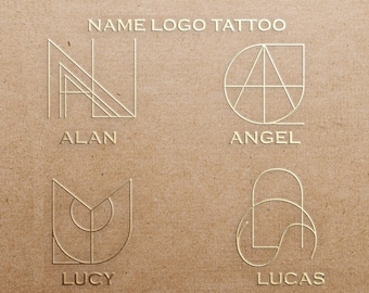 Name Logo Design Minimalist Tattoo World Logo Geometric Logo Custom Tattoo Design Initial Logo Personalized