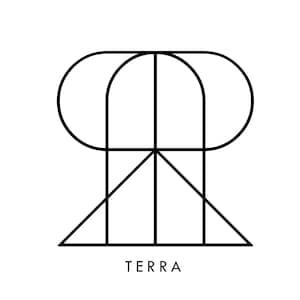 May include: Black and white geometric design with the word "TERRA" below it.