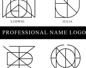 Personalized Name Logo Design: Geometric Minimalist Tattoo