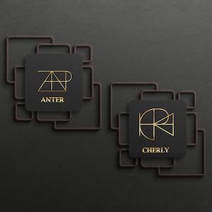 Monograma de logotipo de nombre personalizado, diseño de logotipo de carta, logotipo geométrico, logotipo minimalista, regalo de San Valentín, logotipo de nombre, logotipo de nombre de Tiktok, tatuaje