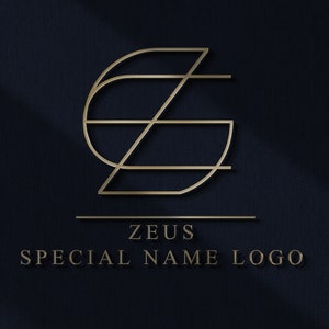 May include: A gold logo design with the word "ZEUS" and the text "SPECIAL NAME LOGO" on a dark blue background.