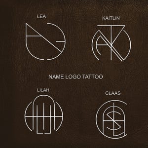 Logotipo de nome personalizado, logotipo minimalista, logotipo de nome do TikTok, logotipo de nome para tatuagem, logotipo geométrico, tatuagem de letra, design de arte de nome