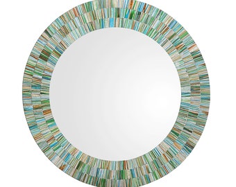 Mosaic Mirror Green Rainbow Style Size 18''