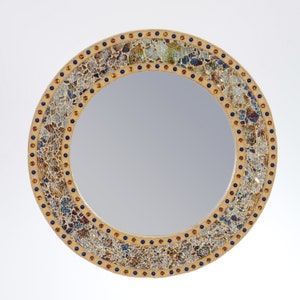 Crackle Mosaic Mirror Size 18'' Beige Colour