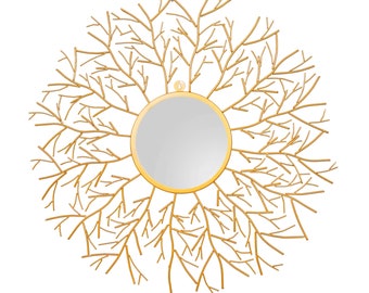 SALE- Big Twig Style Mirror, Size 75cm in Gold Finish