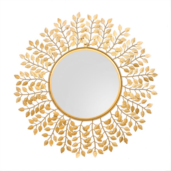 Big Branch Shape Mirror, Size 75cm in Gold Finish