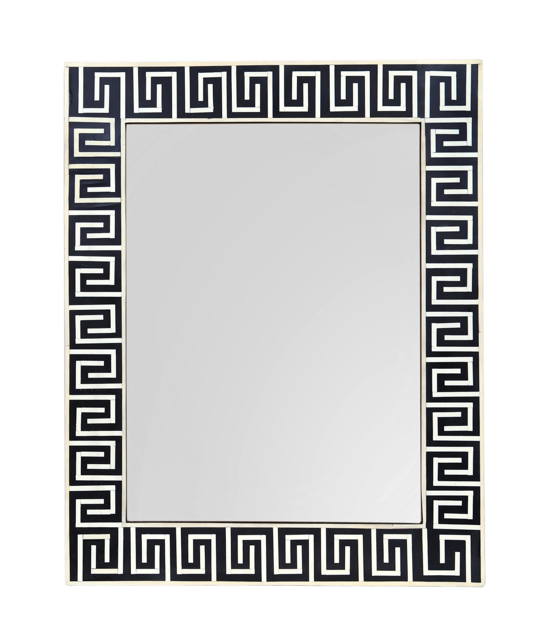 REDUCED - Large Greek Key Pattern Bone Inlay Work Rectangular Mirror 24 ...