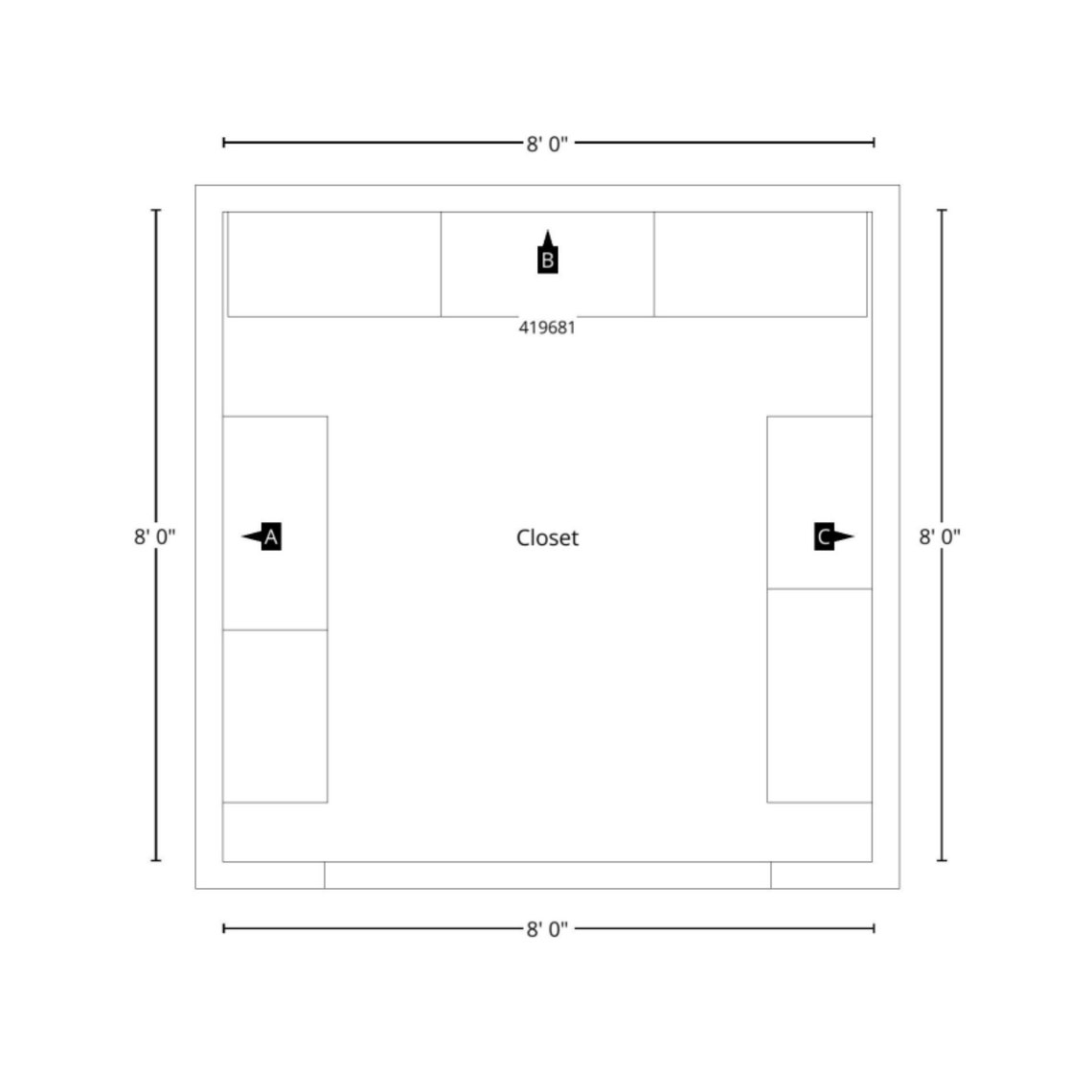Floor Mount Closet System With Toe Kick, Closet System, Walk in Closet ...