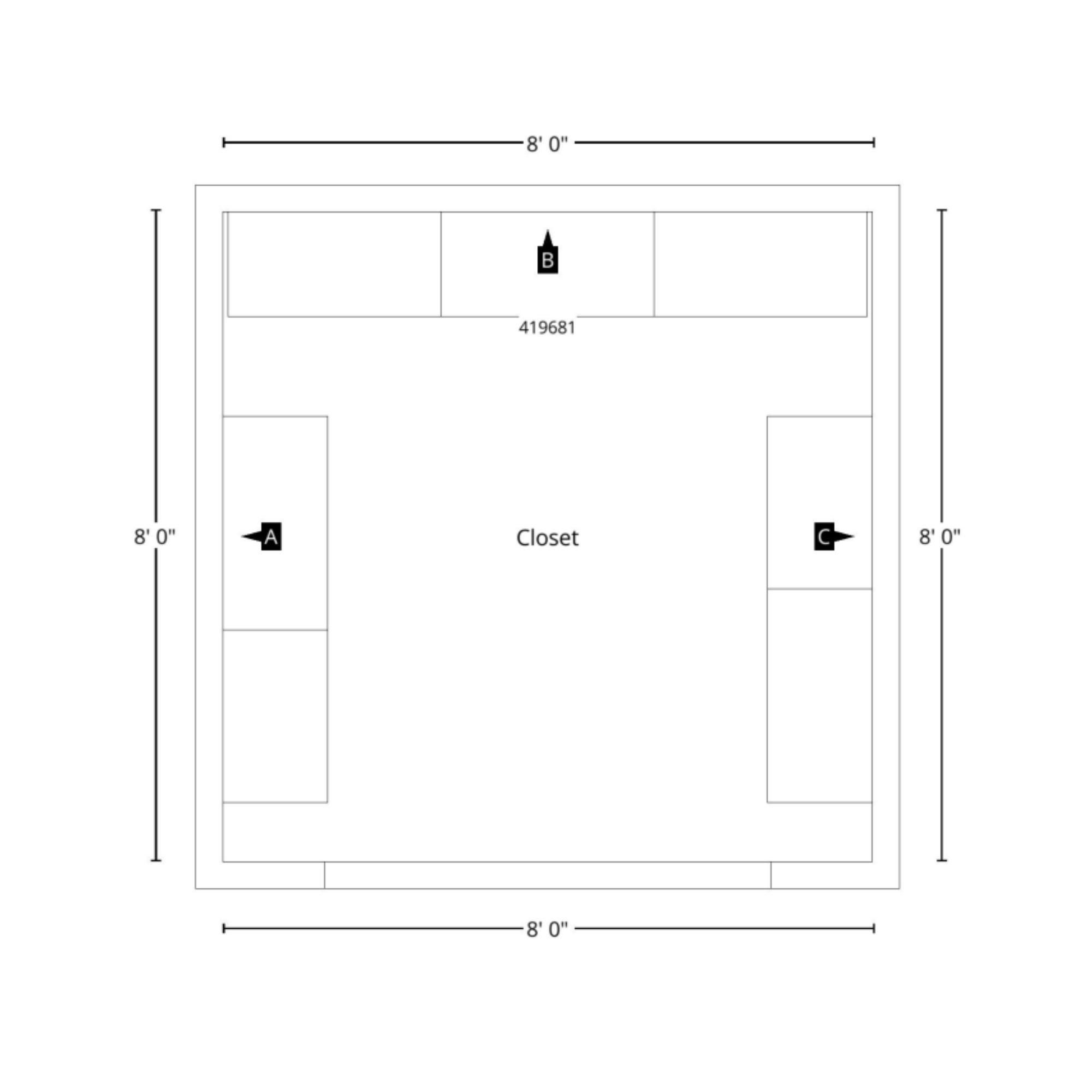 Toe Layout Floor Mount Closet System With Toe Kick, Closet System, Walk in Closet ...