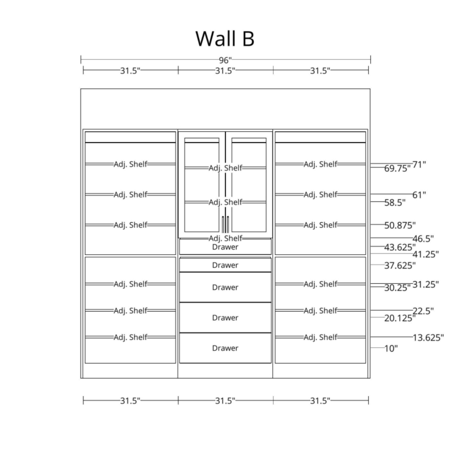 Custom Closet, Reachin Closets, Bedroom Closet, White Shaker Closet