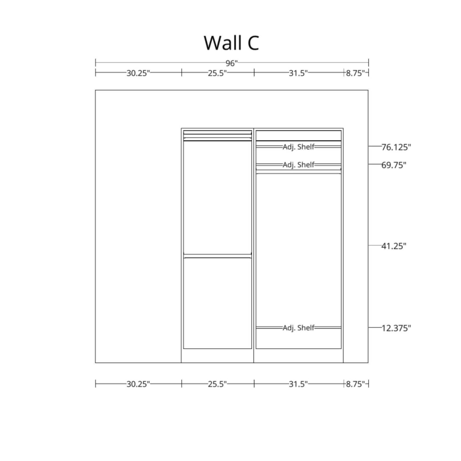 Custom Closet, Reachin Closets, Bedroom Closet, White Shaker Closet
