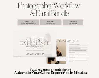 Photographer Workflow & Email Template Guide for Wedding Photographers | Client Communication Automation Templates  |  Honeybook  |  Dubsado