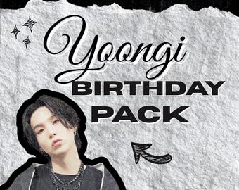 Paquete de cumpleaños de Yoongi Mini póster Llavero Álbum BTS SUGA Juego de tarjetas fotográficas de cumpleaños de Agust D