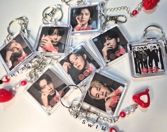 Llavero BTS con álbum de fotos CD Discografía Llavero personalizado de Bangtan Boys Miembros solistas Jungkook V RM Suga Jimin JHope Jin