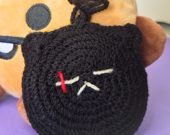 Agust D Catgust D SUGA Yoongi Llavero de gato negro con soporte para auriculares