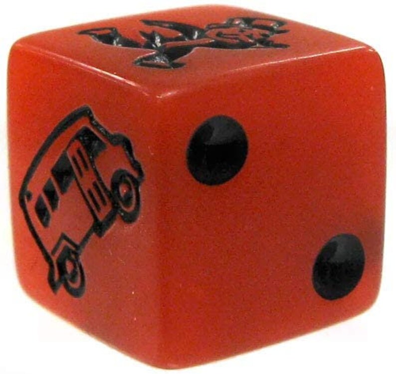 Monopoly Game Speed Dice X3 Vintage Die Monopoly Rare Game Rolling Red