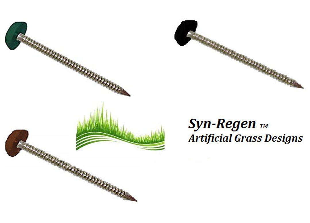 Artificial Grass Nails Fixing Pins Poly to Plastic Headed 65mm or 30mm
