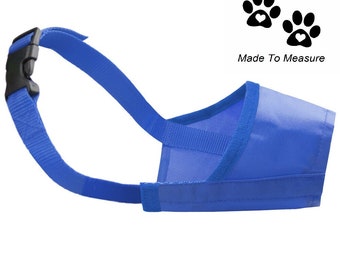 Extra Extra Small Dog Muzzle XXS Blue Nylon Comfortable Anti Bite Barking Light Weight Water Proof Strong Safety Pet Puppy Training Muzzle