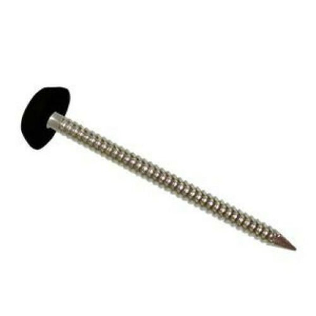 Artificial Grass Nails Black 65mm X10 PVC Headed Galvanized Metal Fake