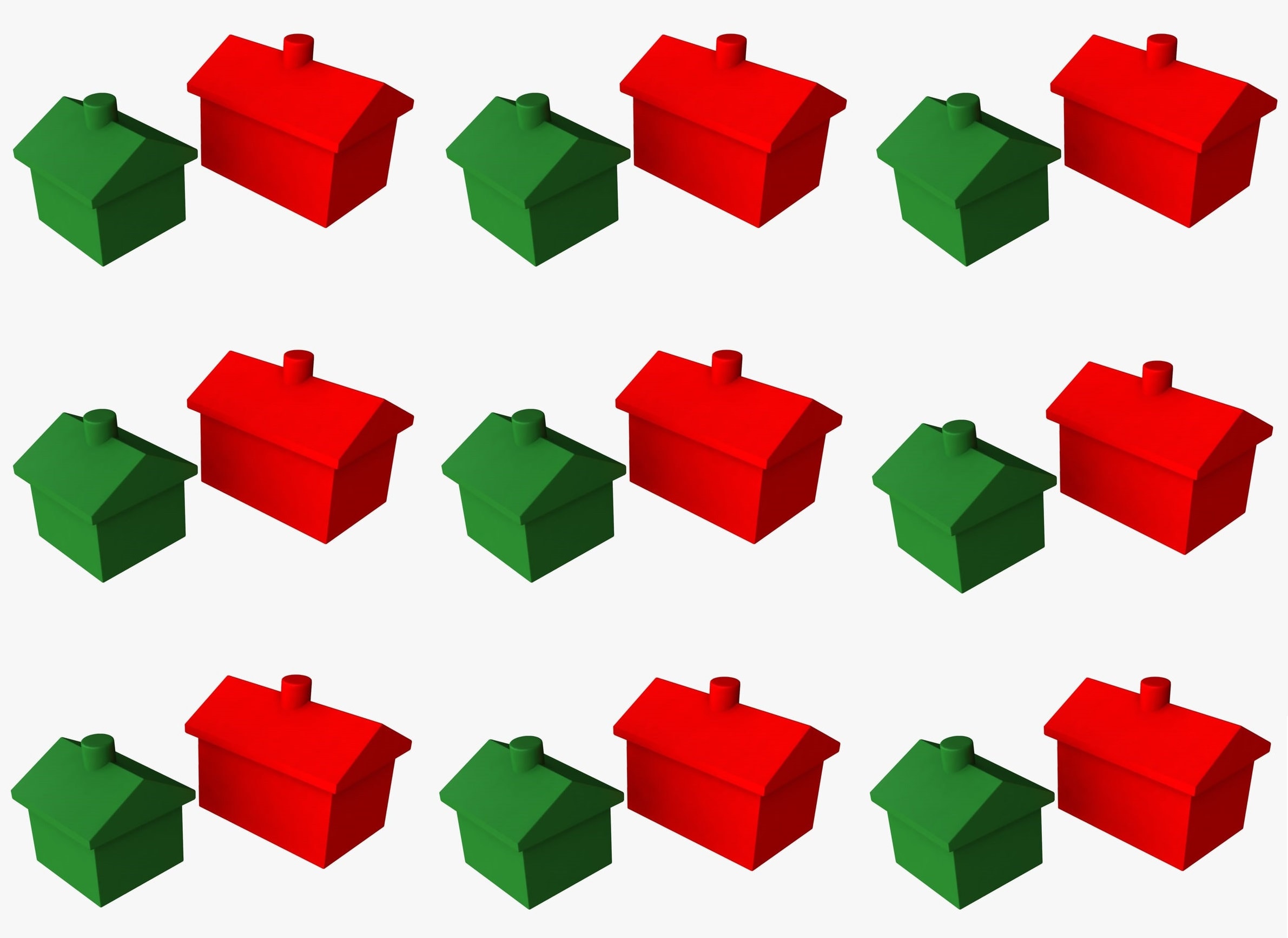 Monopoly Houses and Hotels and Dice Set Vintage Monopoly Properties