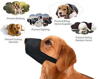 Borzoi Dog Muzzle Blue Nylon Comfortable Anti Bite Barking Light