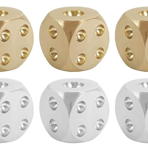 Yahtzee Dice Gold Silver Special Edition Game Deluxe Spare Parts Rare Die Metal 15mm D6 Aluminium Luxury Cast Casino Gambling Dice