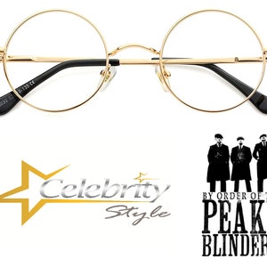 Thomas Shelby Glasses Peaky Blinders Small Clear Lens Vintage Style Gold Framed 40mm Glasses Fancy Dress Season 6 Eyewear Spectacles