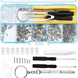 Apex Glasses Repair Kit - Eyeglass Repair Kit with Small Screwdriver , Eyeglass Screws, Magnifying Glass, Screw Guide, & Storage Pouch - Universal Eyeglass  Repair Kit for Reading Glasses, & Sunglasses