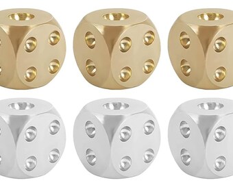 Craps-Würfel, Gold, Silber, Sonderausgabe, Spiel Deluxe, Ersatzteile, seltene Würfel aus Metall, 15 mm, D6-Aluminium, luxuriöser Casino-Glücksspielwürfel aus Guss