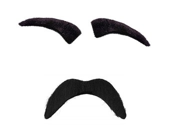 Charlie Chaplin Black Tash Mustache and Eyebrows Self Adhesive Facial Hair