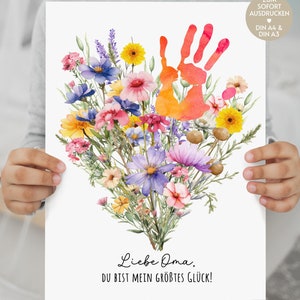 Presente de impressão manual para ideia de presente de avó avó neto memória neto, Dia das Mães, aniversário, Páscoa, obrigado, flores, download