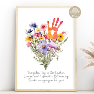 Cadeau d'adieu assistante maternelle enseignante cadeau de remerciement cadeau d'adieu maternelle crèche garderie photo fleurs carte de vœux PDF