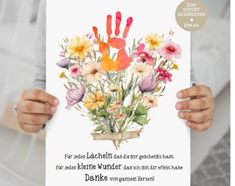 Farewell gift educator teacher childminder daycare nursery kindergarten preschool handprint gift thank you farewell thank you image PDF