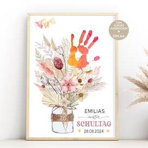 Cadeau scolarisation affiche personnalisable décoration rentrée idée cadeau rentrée écolier cadeaux personnalisés filles idée cône scolaire PDF