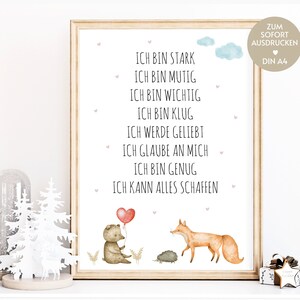 Gifts for children at Christmas, affirmations as affirmation posters to print out, gift idea for Christmas DIY children, Christmas gift