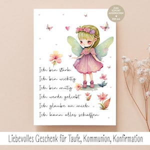Confirmation gift, communion gift idea, baptism gift, affirmations to print out, gifts for godchild girls, decoration, saying