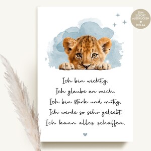 Affirmations for children toddlers babies gift gift idea birthday baptism birth affirmation poster download DIY gifts godchild