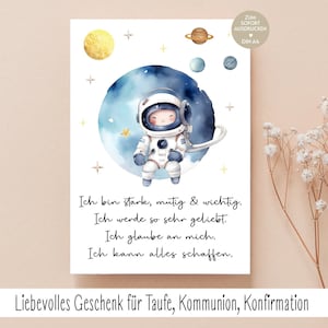 Taufe Geschenk Wünsche, Konfirmation Spruch, Kommunion Deko, Affirmationen Kinder, Download, Geschenkidee DIY, Taufgeschenk Patenkind Bild