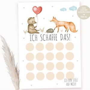 Plan de recompensas animales del bosque tablero de recompensas plan de refuerzo Descarga en PDF para imprimir recompensa para niños sistema de recompensas de estrellas de recompensa