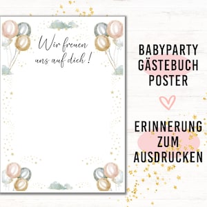 Baby Shower Guest Book, Fingerprint Guest Picture Printable, Baby Shower Party Keepsake Baby, Gift for Expectant Mothers, Baby Shower Game