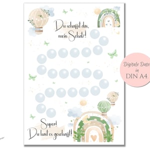 Tablero de recompensas arcoíris para niños, tarjeta de recompensas, sistema de recompensas, plan de recompensas para niños en formato PDF. Tarjeta de estímulo, cartel de aprendizaje, aprendizaje.