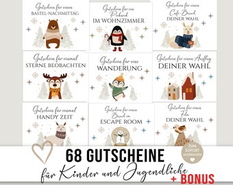 Gutscheine Kinder Jugendliche Teenager, Gutschein, Gutscheinheft, Geschenkgutschein, Download, DIY, Last Minute Geschenk Geschenkidee, Boho