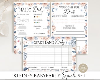 Games for baby shower, set, city country baby, greeting card, hello baby, baby shower games, baby party games, PDF, party games, baby party ideas