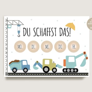 Belohnungstafeln für Kleinkinder, Kinder, Baustelle, Belohnung Kindergarten, Kita, Schule, Vorschule, Wochenaufgaben, Windelfrei, Routine