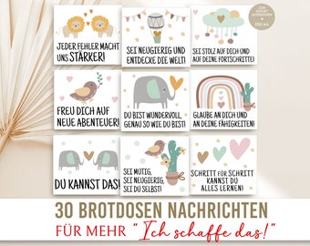 Lunch box messages, lunch box, cards, lunch box school, encouragement, snack box, lunch box, affirmations children, affirmation cards, boho, PDF