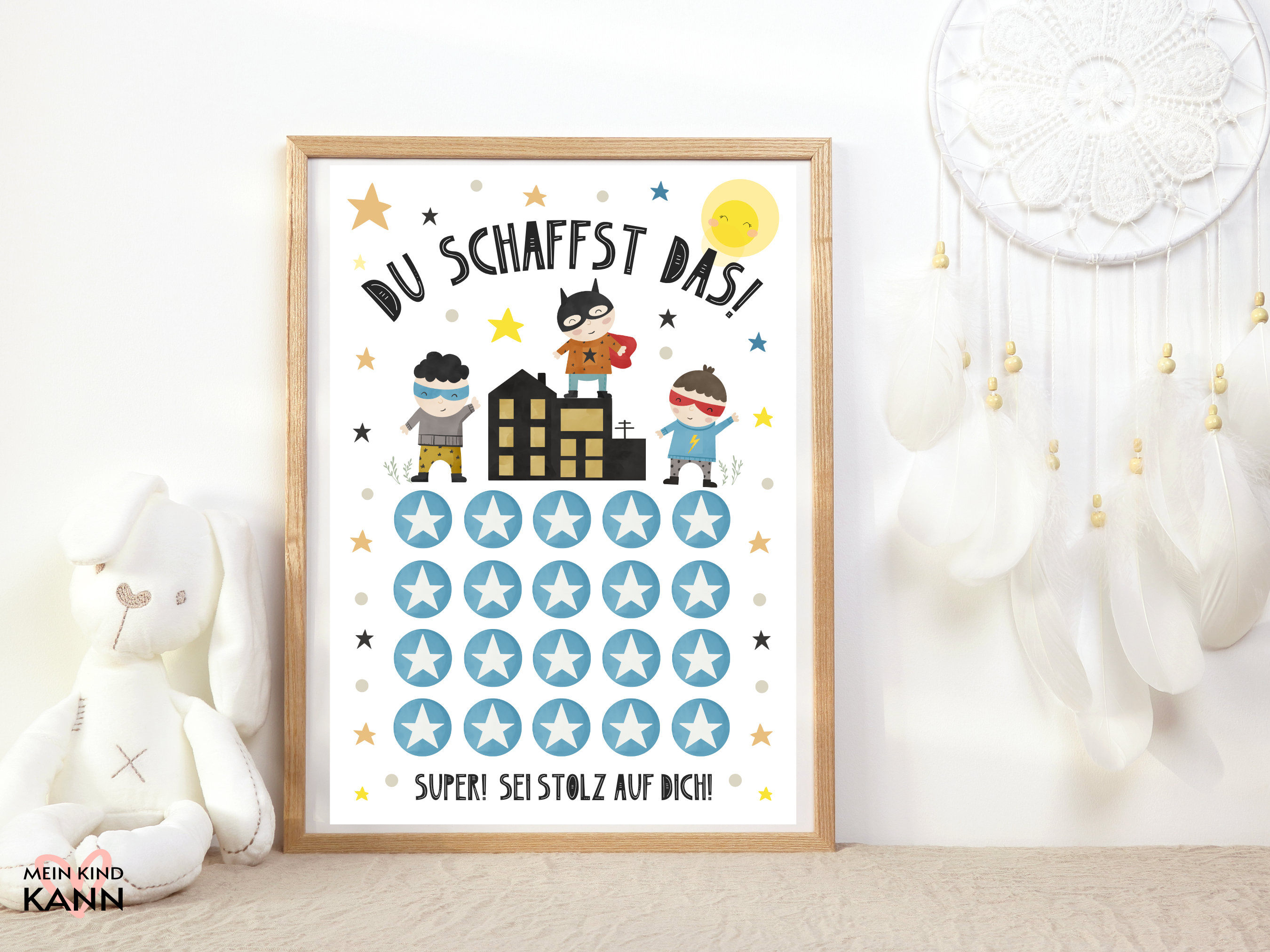 Superhelden Belohnungstafel Für Kinder - Mit 100 Goldenen Sternaufklebern