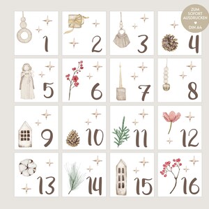 Advent calendar | Advent calendar numbers | Advent calendar children | Boho | Advent Calendar DIY | Digital Download | Christmas calendar