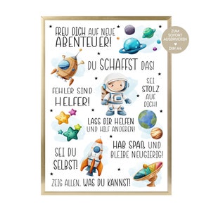 School enrollment gift poster encouragement space gift idea start of school school enrollment gift boy girl start of school enrollment decoration PDF